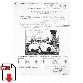 1966 Citroen 2 CV AZ 19 FIA homologation form PDF download